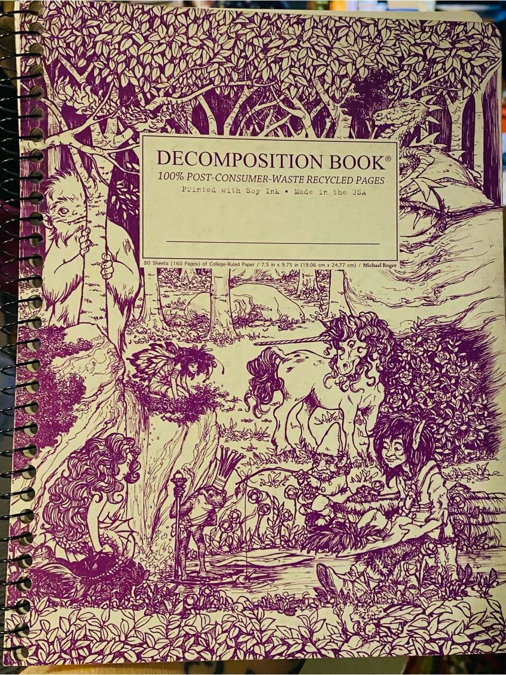 Decomposition Notebook Purple Fairy Tale Forest 100% Recycled NEW